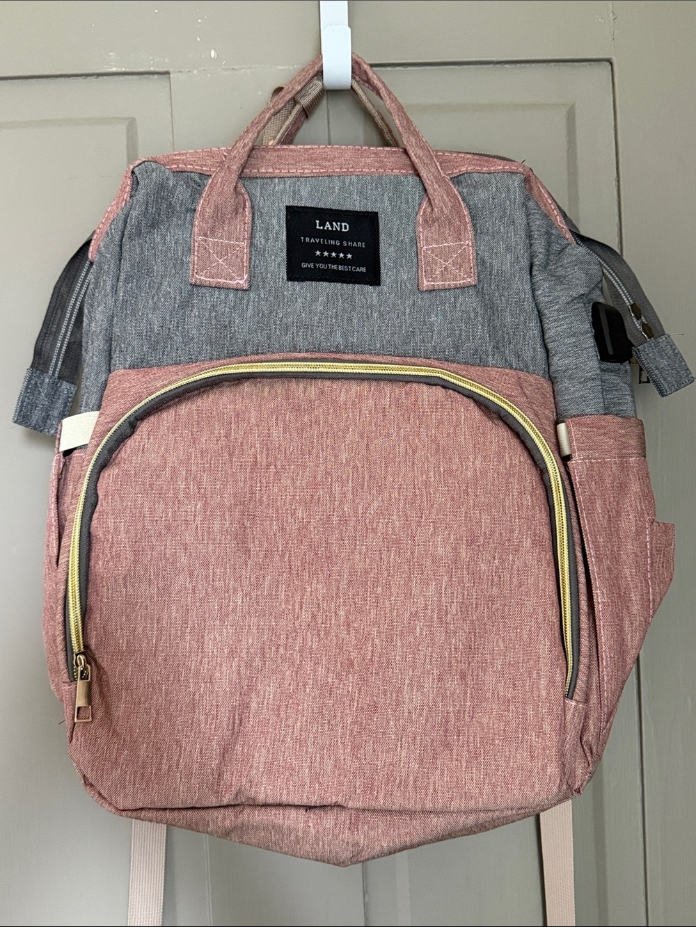 AND Pink & Gray Travel Backpack Tote